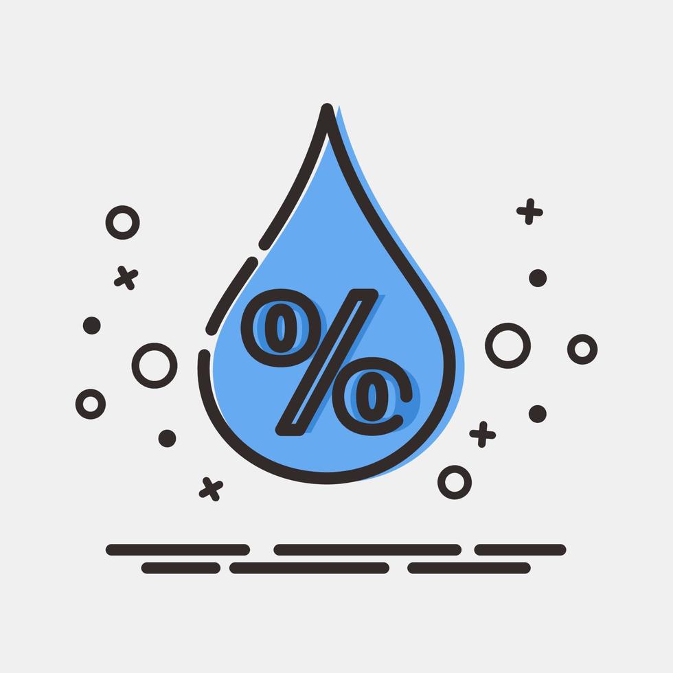 Icon humidity. Weather elements symbol. Icons in MBE style. Good for prints, web, smartphone app, posters, infographics, logo, sign, etc. vector