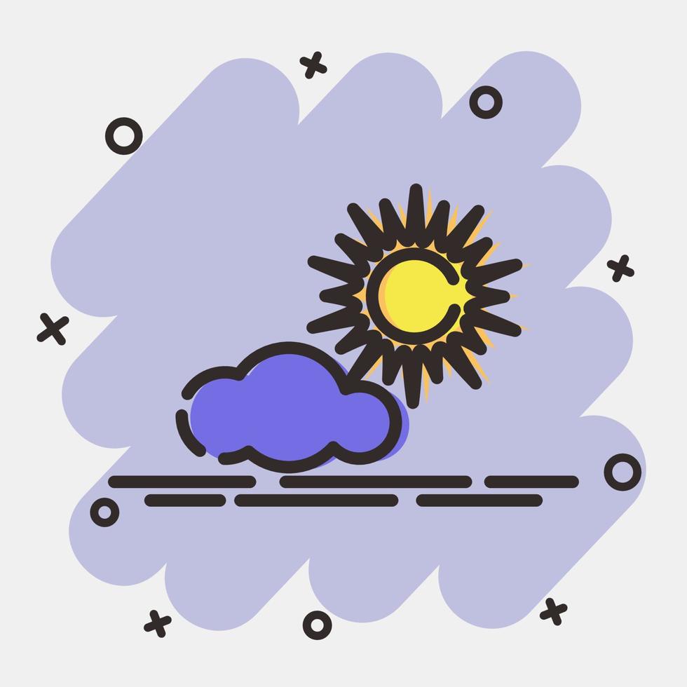 Icon partly sunny. Weather elements symbol. Icons in comic style. Good for prints, web, smartphone app, posters, infographics, logo, sign, etc. vector