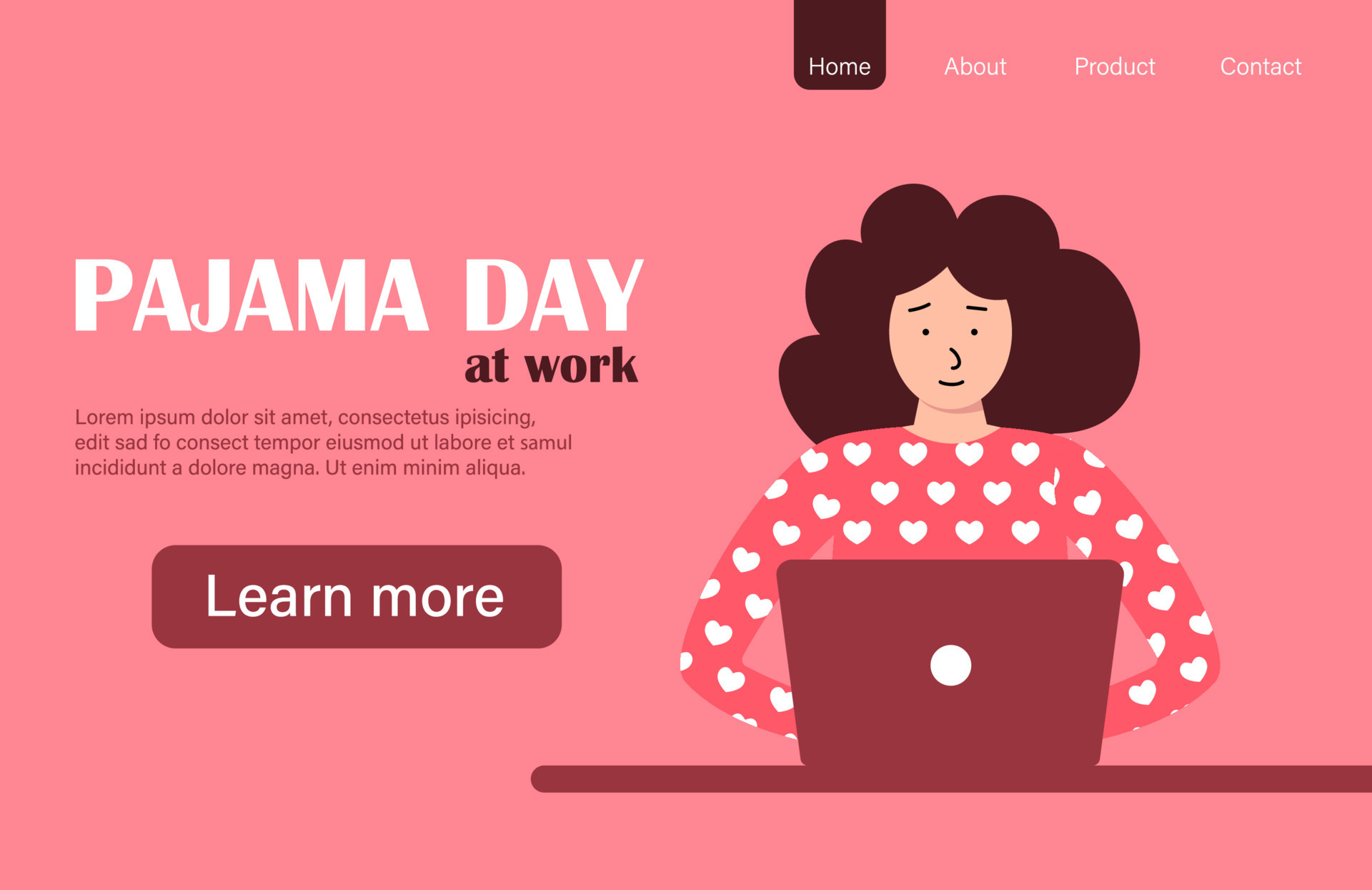 Wear Pajamas to Work Day. Office workers in good mood. April event