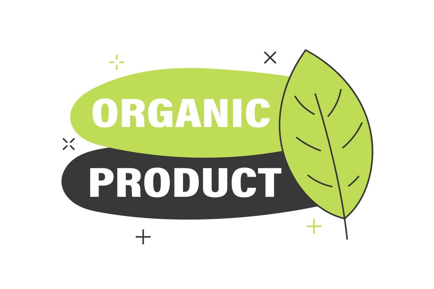 Organic product badge with a leaf. Organically pure business vector