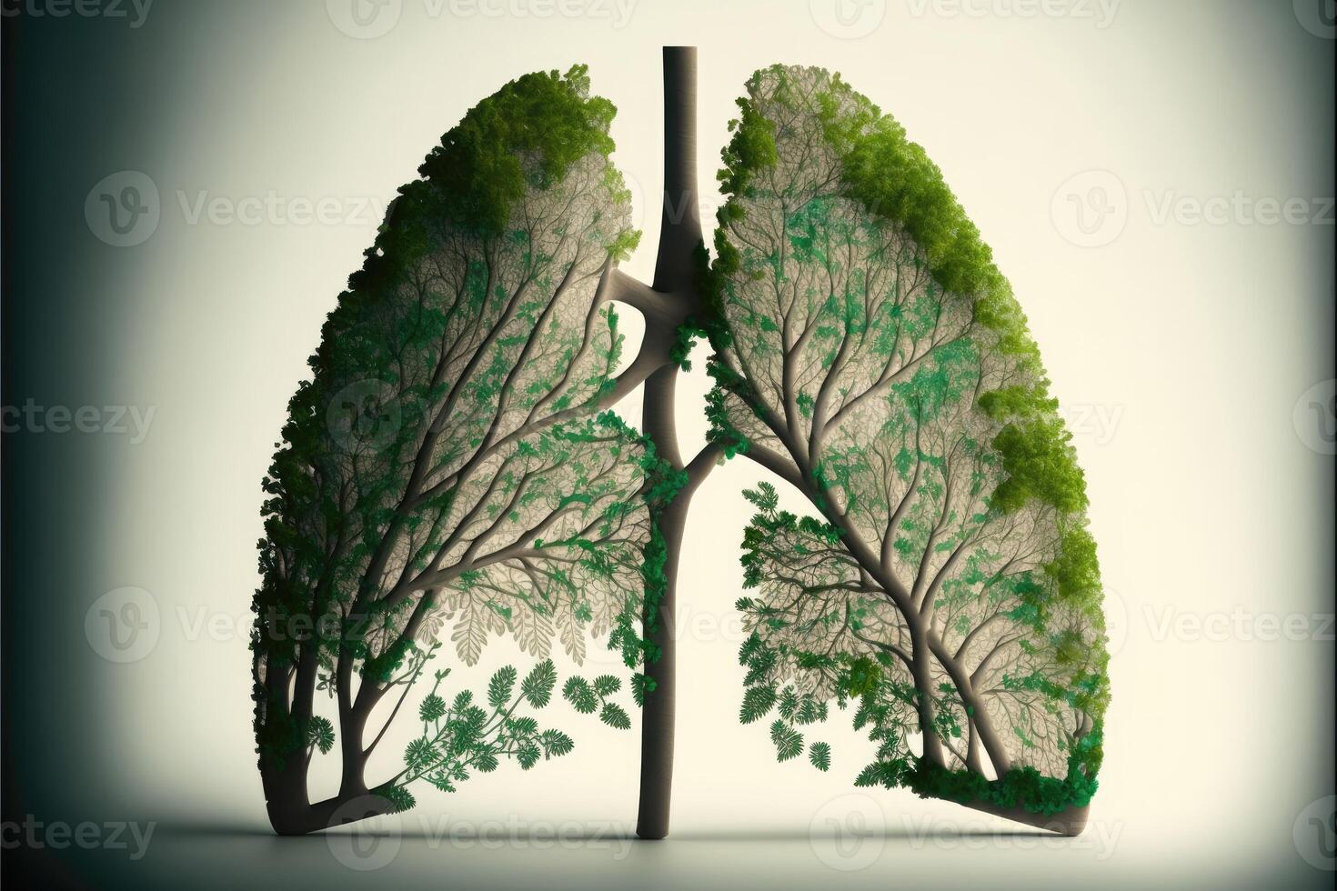 Lung forest abstract green background. Concept of healthy lungs. Fresh and clean lungs without lung pollution. photo