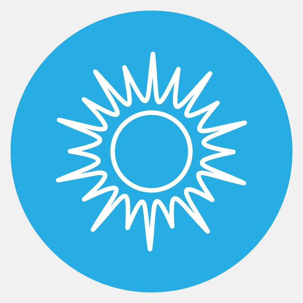 Icon sunny. Weather elements symbol. Icons in blue round style. Good for prints, web, smartphone app, posters, infographics, logo, sign, etc. vector