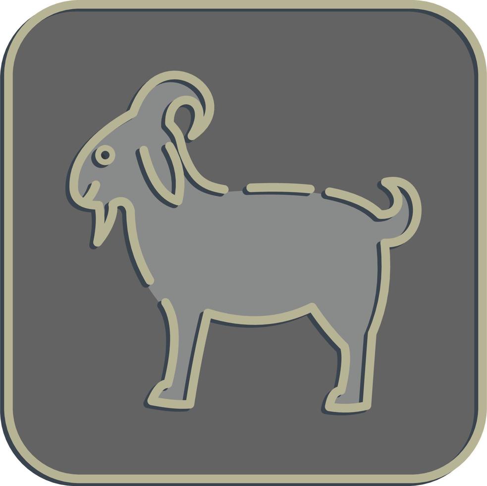 Icon goat. Islamic elements of Ramadhan, Eid Al Fitr, Eid Al Adha. Icons in embossed style. Good for prints, posters, logo, decoration, greeting card, etc. vector