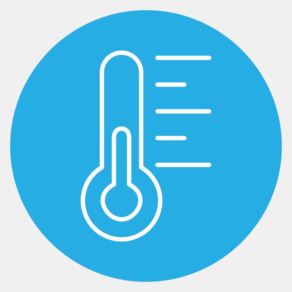 Icon temperature. Weather elements symbol. Icons in blue round style. Good for prints, web, smartphone app, posters, infographics, logo, sign, etc. vector