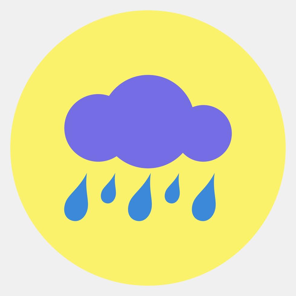 Icon drizzle. Weather elements symbol. Icons in color mate style. Good for prints, web, smartphone app, posters, infographics, logo, sign, etc. vector