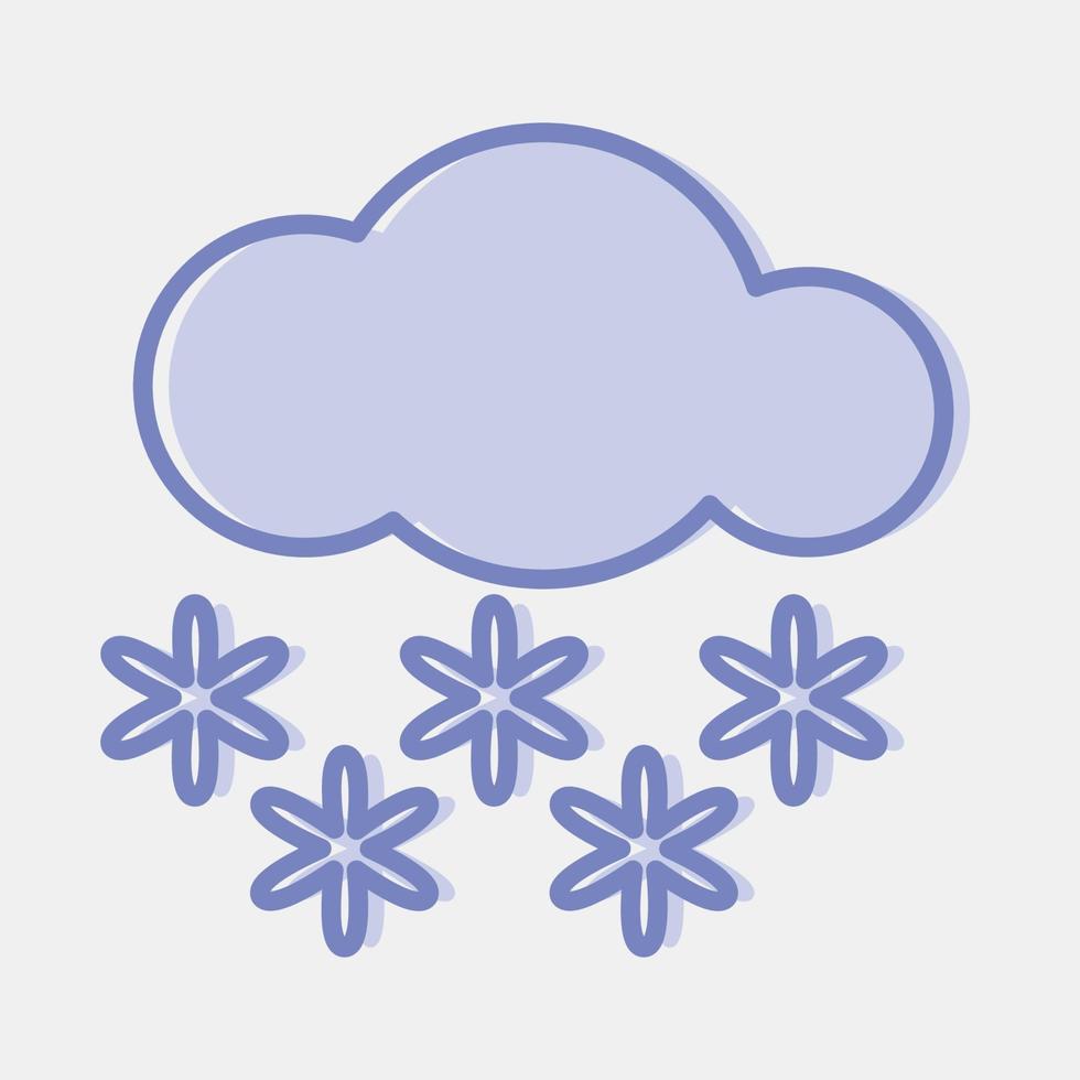 Icon snowing. Weather elements symbol. Icons in two tone style. Good for prints, web, smartphone app, posters, infographics, logo, sign, etc. vector