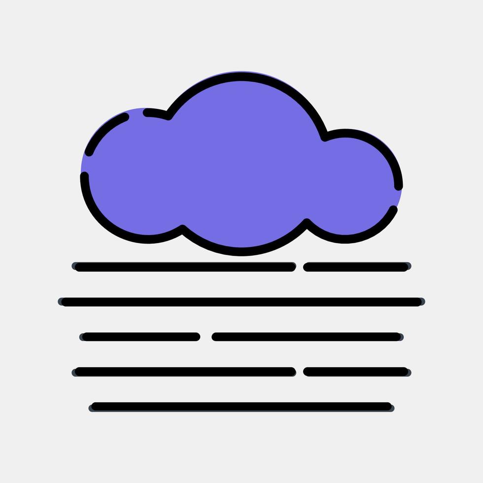 Icon fog. Weather elements symbol. Icons in filled line style. Good for prints, web, smartphone app, posters, infographics, logo, sign, etc. vector