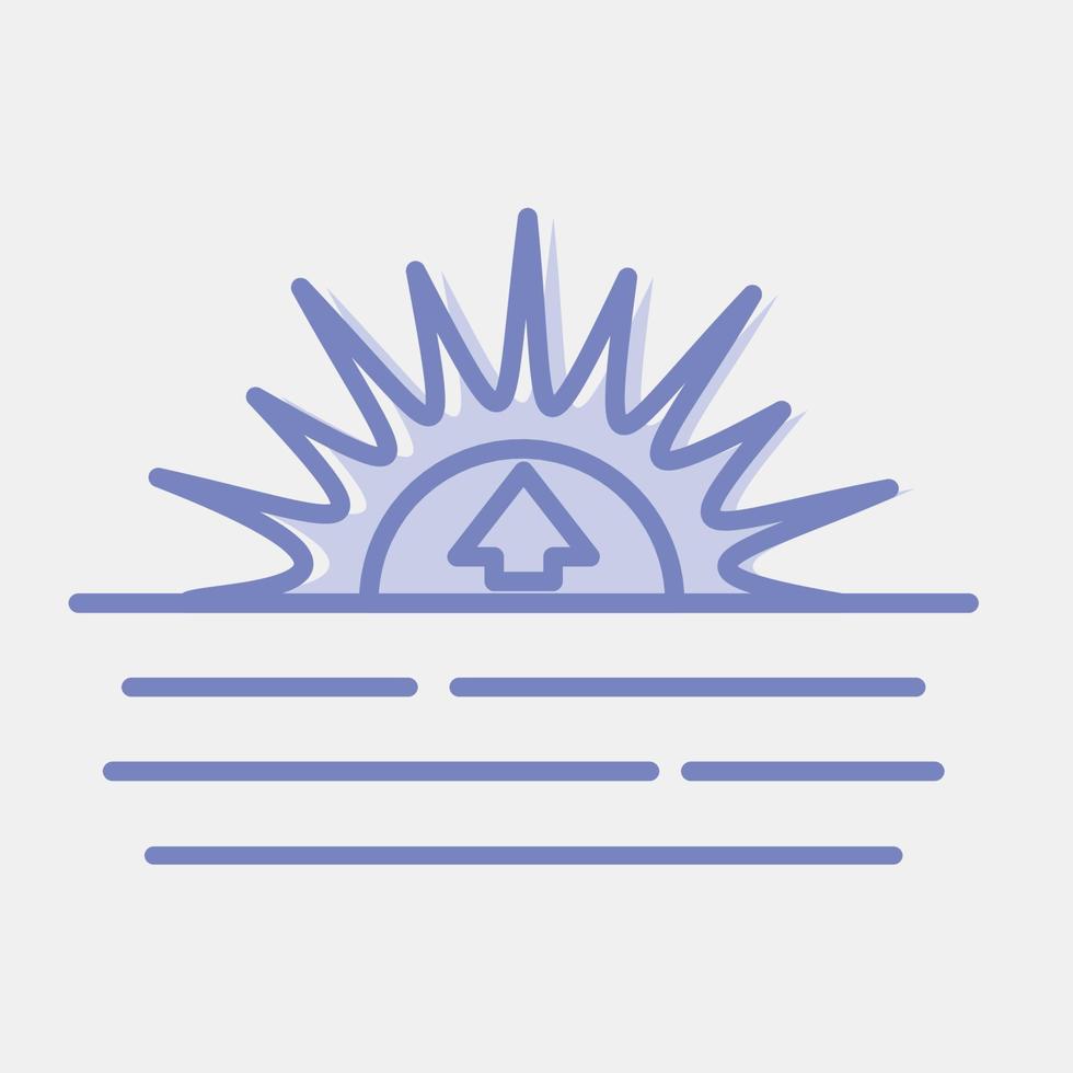 Icon sunrise. Weather elements symbol. Icons in two tone style. Good for prints, web, smartphone app, posters, infographics, logo, sign, etc. vector