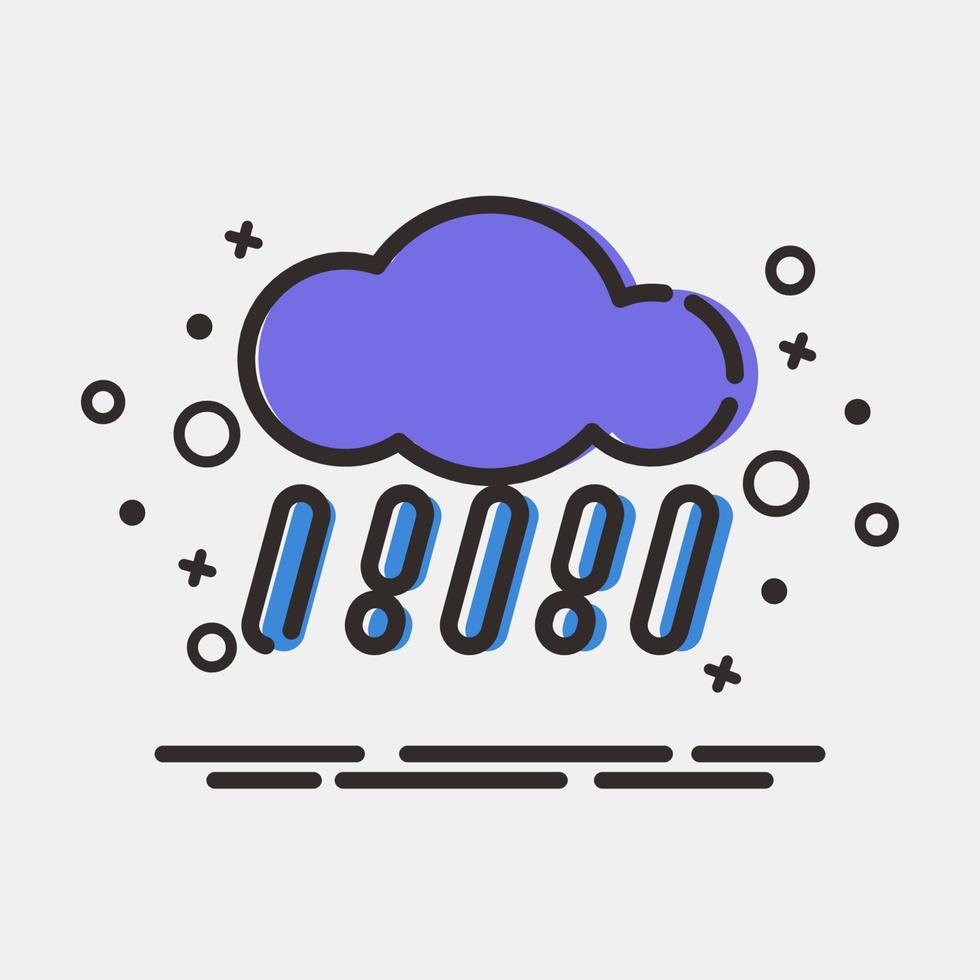 Icon rain. Weather elements symbol. Icons in MBE style. Good for prints, web, smartphone app, posters, infographics, logo, sign, etc. vector