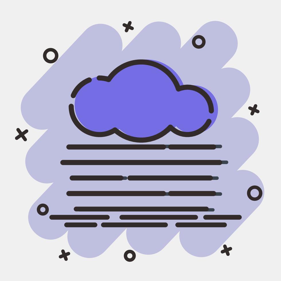 Icon fog. Weather elements symbol. Icons in comic style. Good for prints, web, smartphone app, posters, infographics, logo, sign, etc. vector