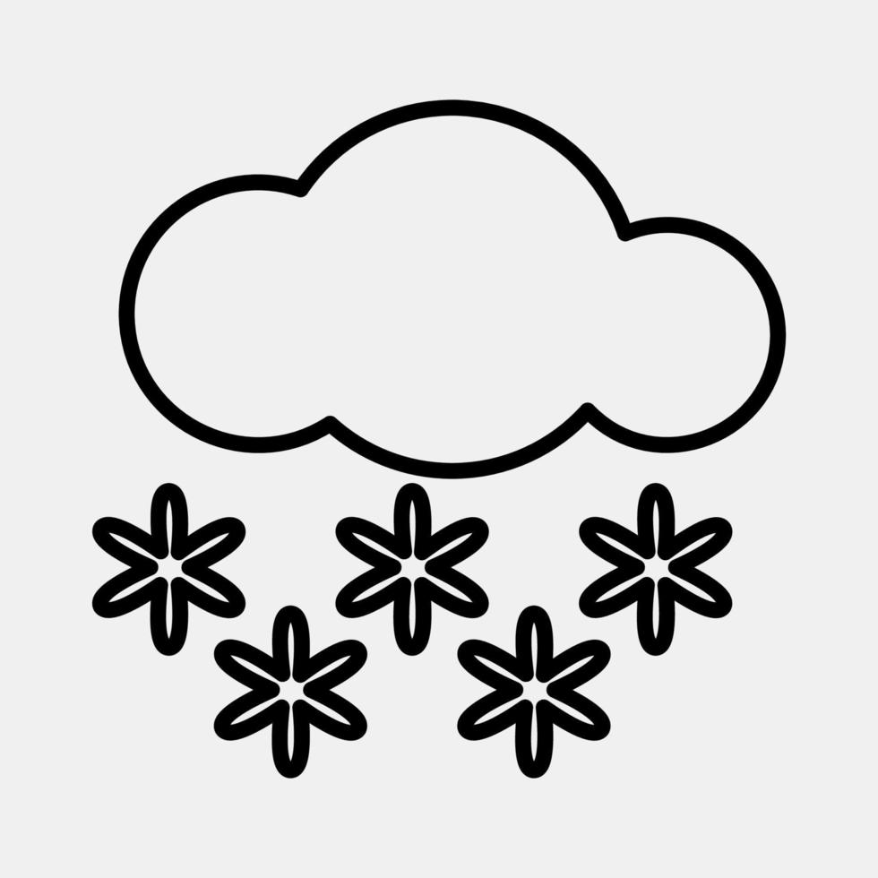 icono nevando clima elementos símbolo. íconos en línea estilo. bueno para huellas dactilares, web, teléfono inteligente aplicación, carteles, infografía, logo, firmar, etc. vector