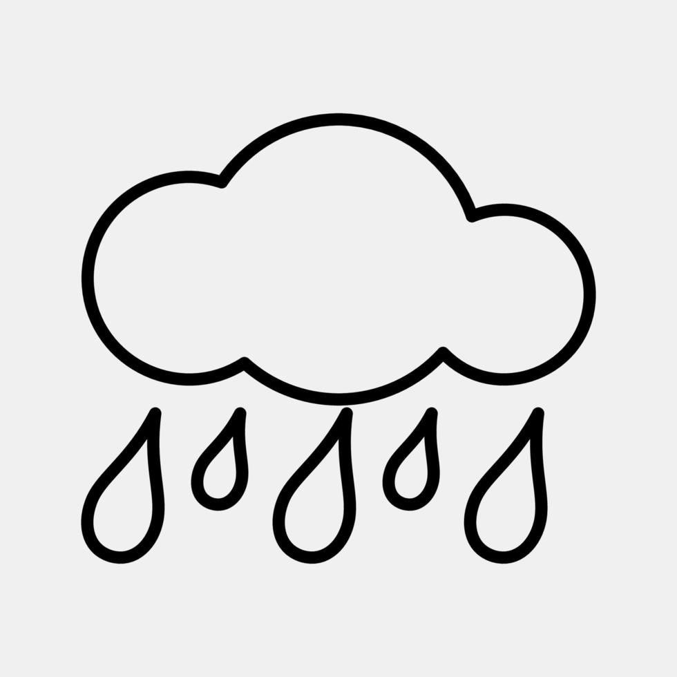 Icon drizzle. Weather elements symbol. Icons in line style. Good for prints, web, smartphone app, posters, infographics, logo, sign, etc. vector