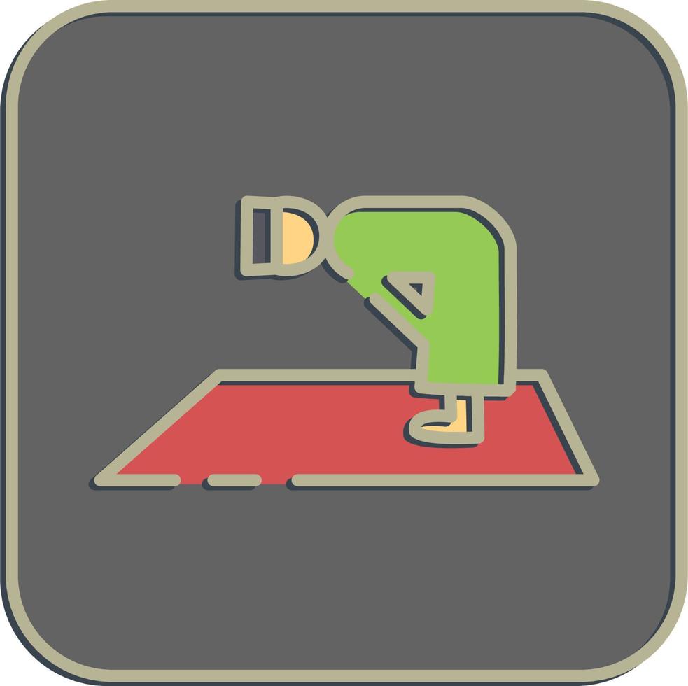 Icon pray. Islamic elements of Ramadhan, Eid Al Fitr, Eid Al Adha. Icons in embossed style. Good for prints, posters, logo, decoration, greeting card, etc. vector