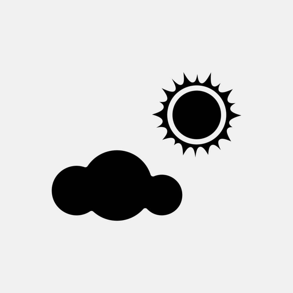 Icon partly sunny. Weather elements symbol. Icons in glyph style. Good for prints, web, smartphone app, posters, infographics, logo, sign, etc. vector