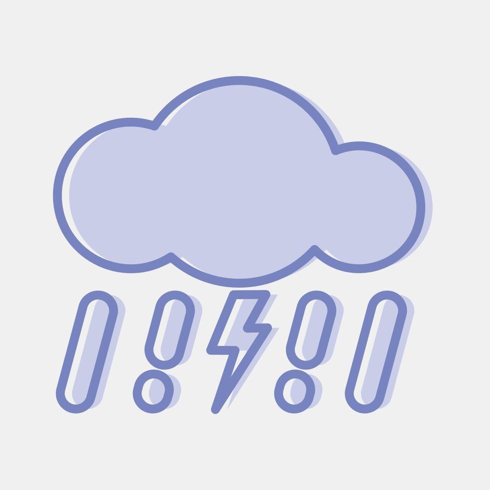 icono trueno tormenta. clima elementos símbolo. íconos en dos tono estilo. bueno para huellas dactilares, web, teléfono inteligente aplicación, carteles, infografía, logo, firmar, etc. vector