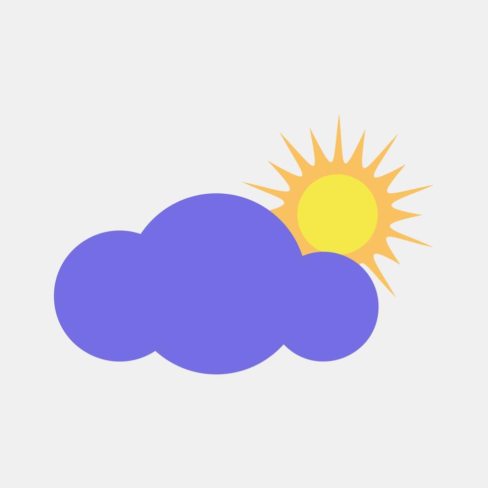 Icon partly cloudy. Weather elements symbol. Icons in flat style. Good for prints, web, smartphone app, posters, infographics, logo, sign, etc. vector