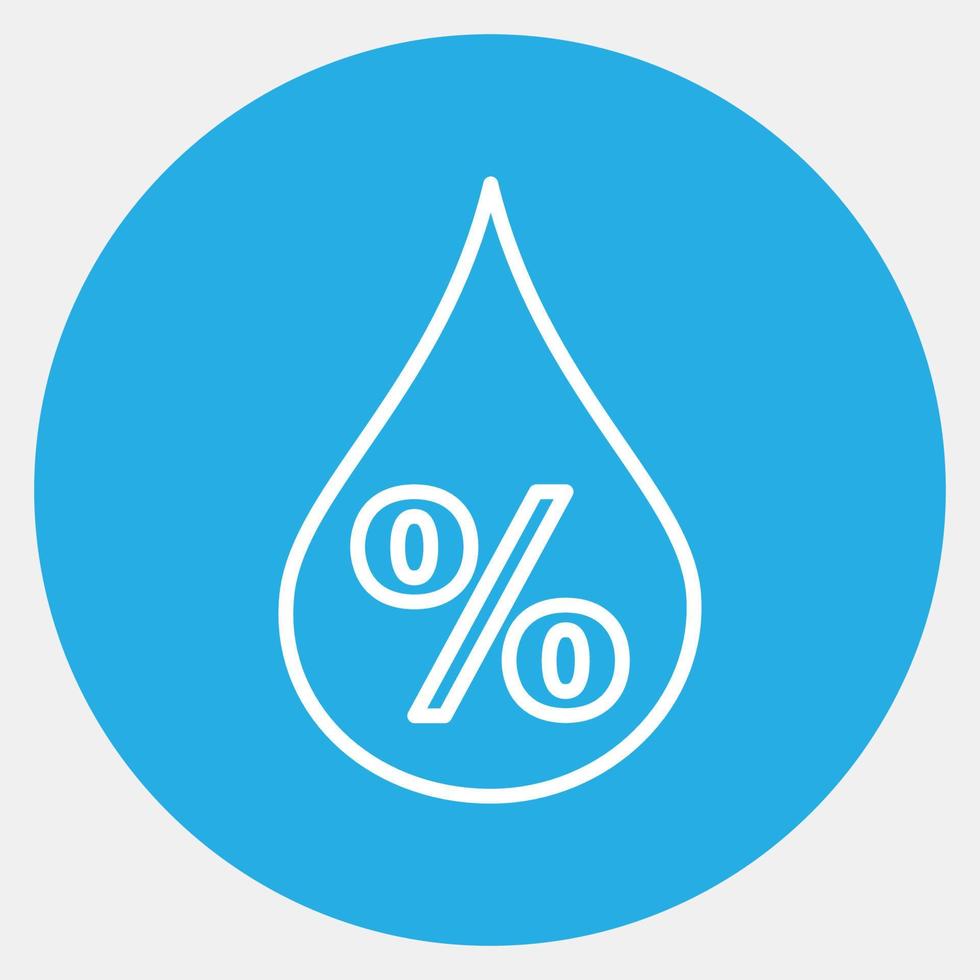 Icon humidity. Weather elements symbol. Icons in blue round style. Good for prints, web, smartphone app, posters, infographics, logo, sign, etc. vector
