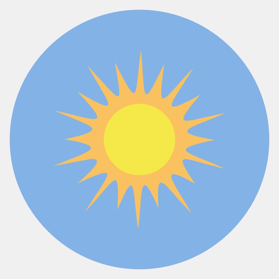 Icon sunny. Weather elements symbol. Icons in color mate style. Good for prints, web, smartphone app, posters, infographics, logo, sign, etc. vector