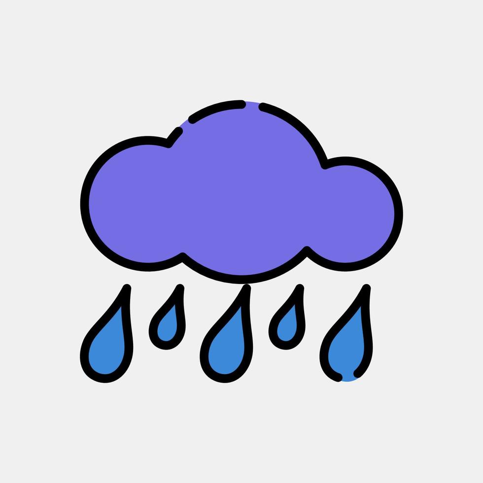 Icon drizzle. Weather elements symbol. Icons in filled line style. Good for prints, web, smartphone app, posters, infographics, logo, sign, etc. vector