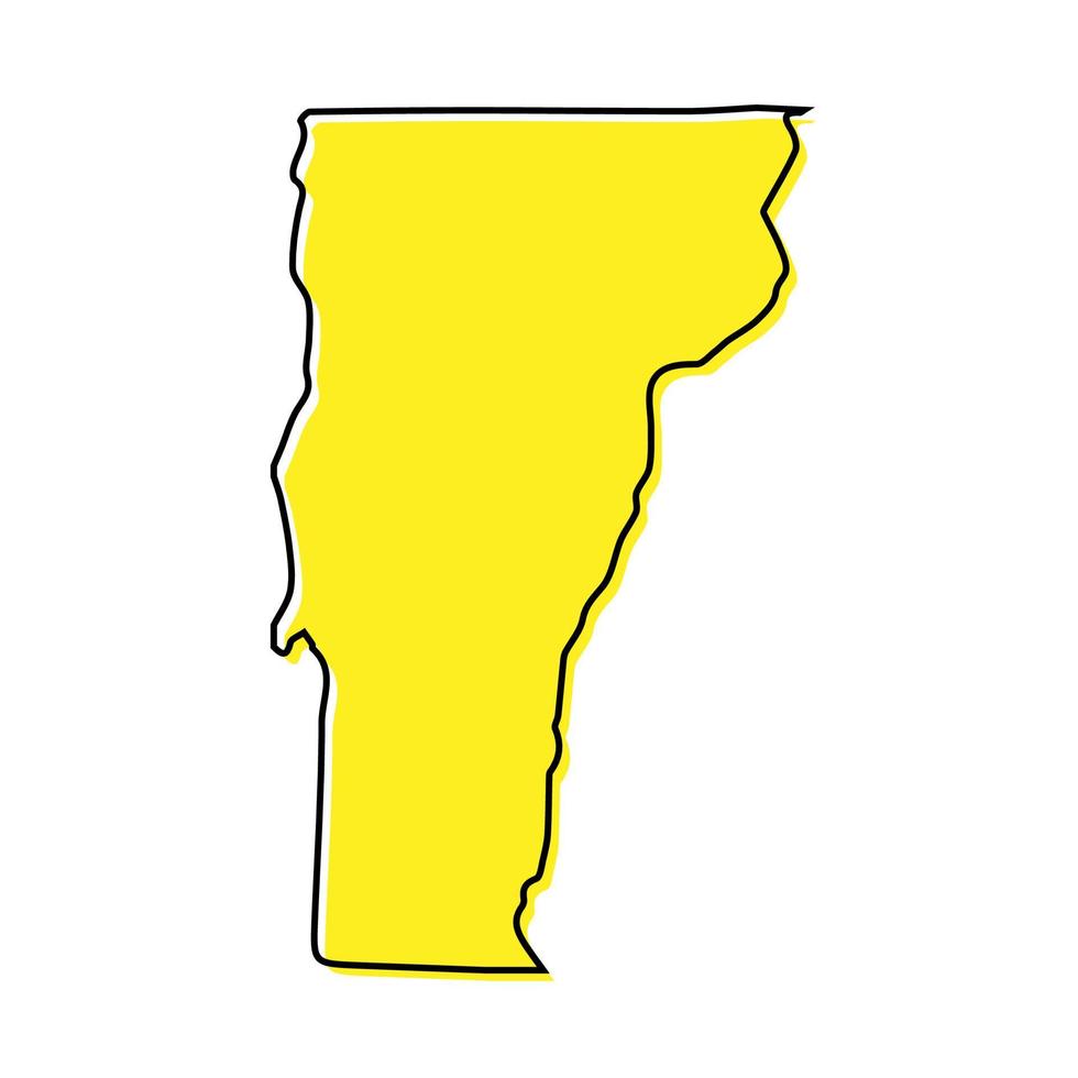 Simple outline map of Vermont is a state of United States. Styli vector