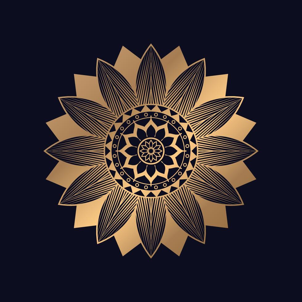 Golden Gradient mandala background design vector