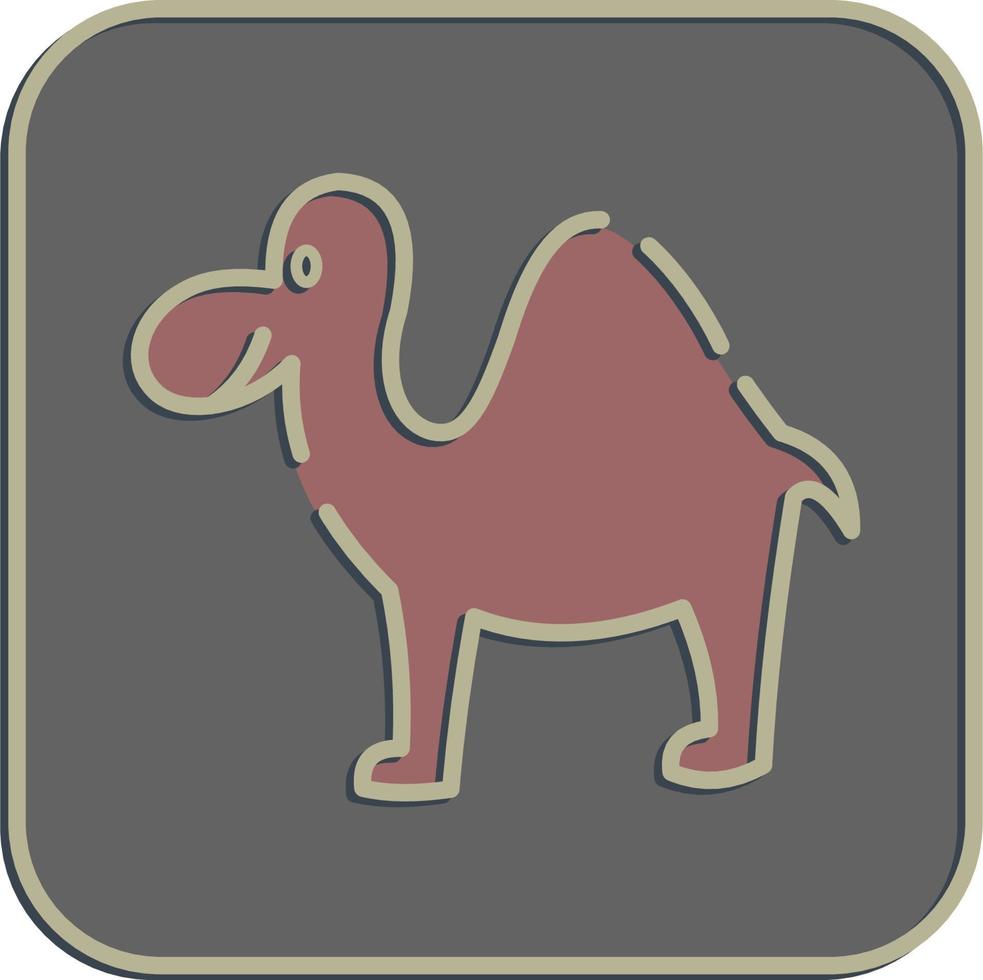 Icon camel. Islamic elements of Ramadhan, Eid Al Fitr, Eid Al Adha. Icons in embossed style. Good for prints, posters, logo, decoration, greeting card, etc. vector