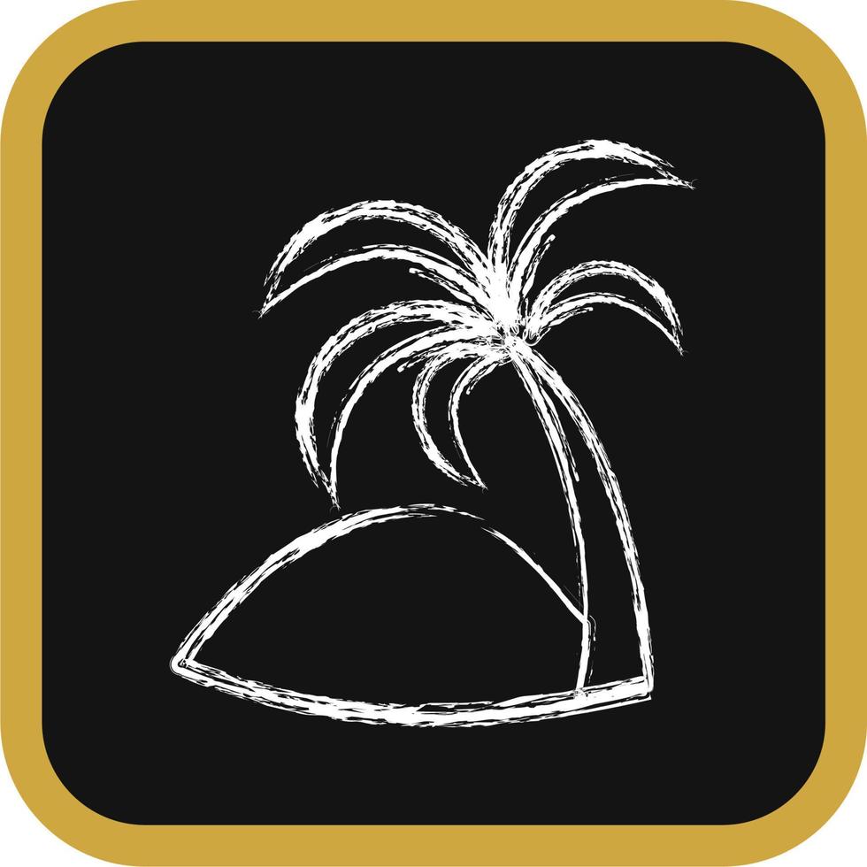 Icon date palm. Islamic elements of Ramadhan, Eid Al Fitr, Eid Al Adha. Icons in chalk style. Good for prints, posters, logo, decoration, greeting card, etc. vector