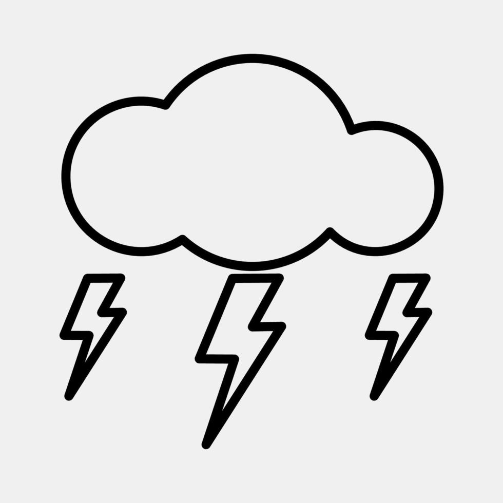 Icon lighting. Weather elements symbol. Icons in line style. Good for prints, web, smartphone app, posters, infographics, logo, sign, etc. vector