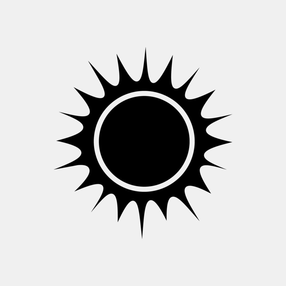 Icon sunny. Weather elements symbol. Icons in glyph style. Good for prints, web, smartphone app, posters, infographics, logo, sign, etc. vector