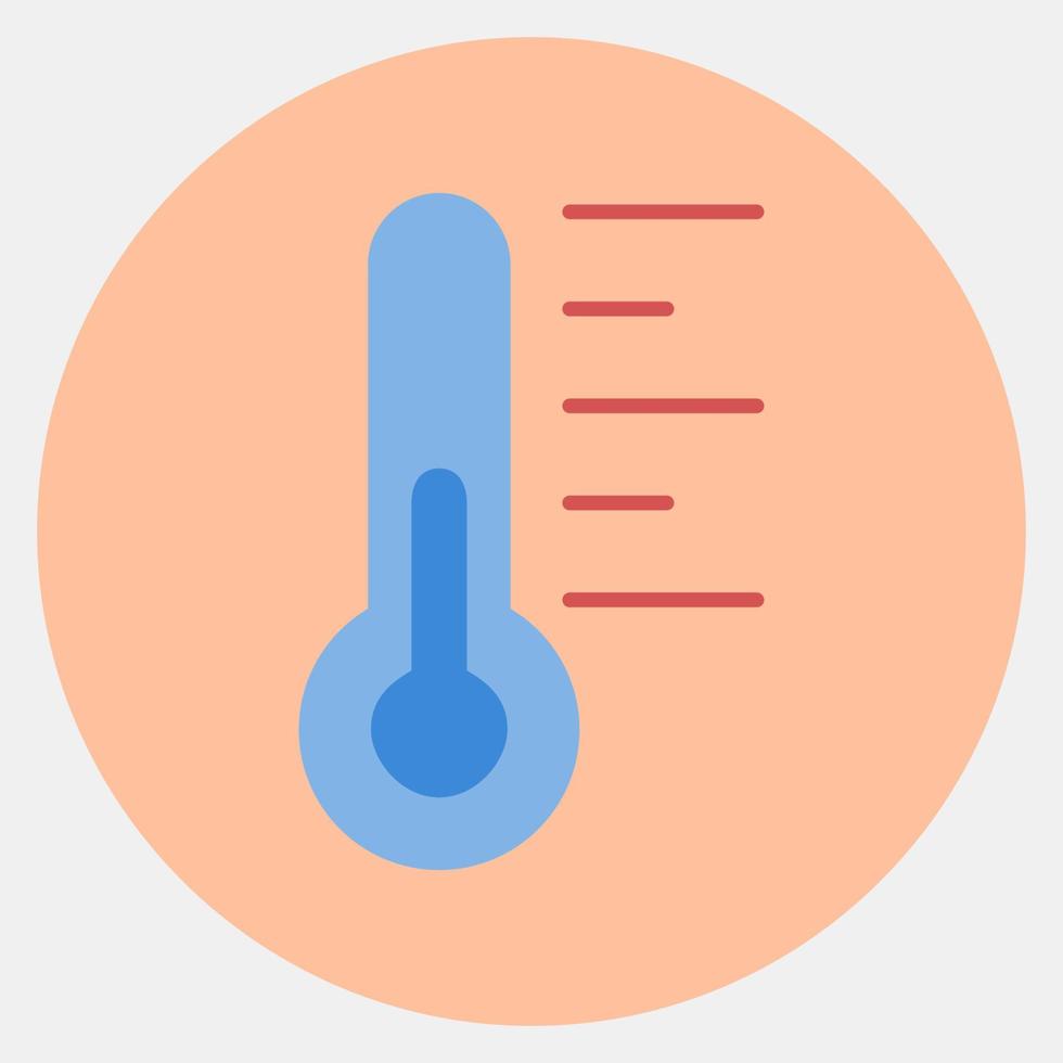 icono temperatura. clima elementos símbolo. íconos en color compañero estilo. bueno para huellas dactilares, web, teléfono inteligente aplicación, carteles, infografía, logo, firmar, etc. vector