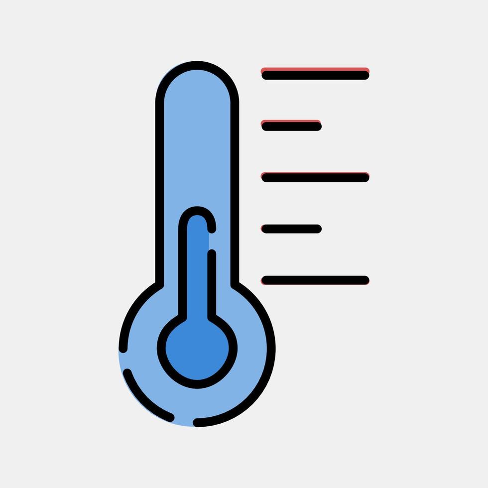 icono temperatura. clima elementos símbolo. íconos en lleno línea estilo. bueno para huellas dactilares, web, teléfono inteligente aplicación, carteles, infografía, logo, firmar, etc. vector