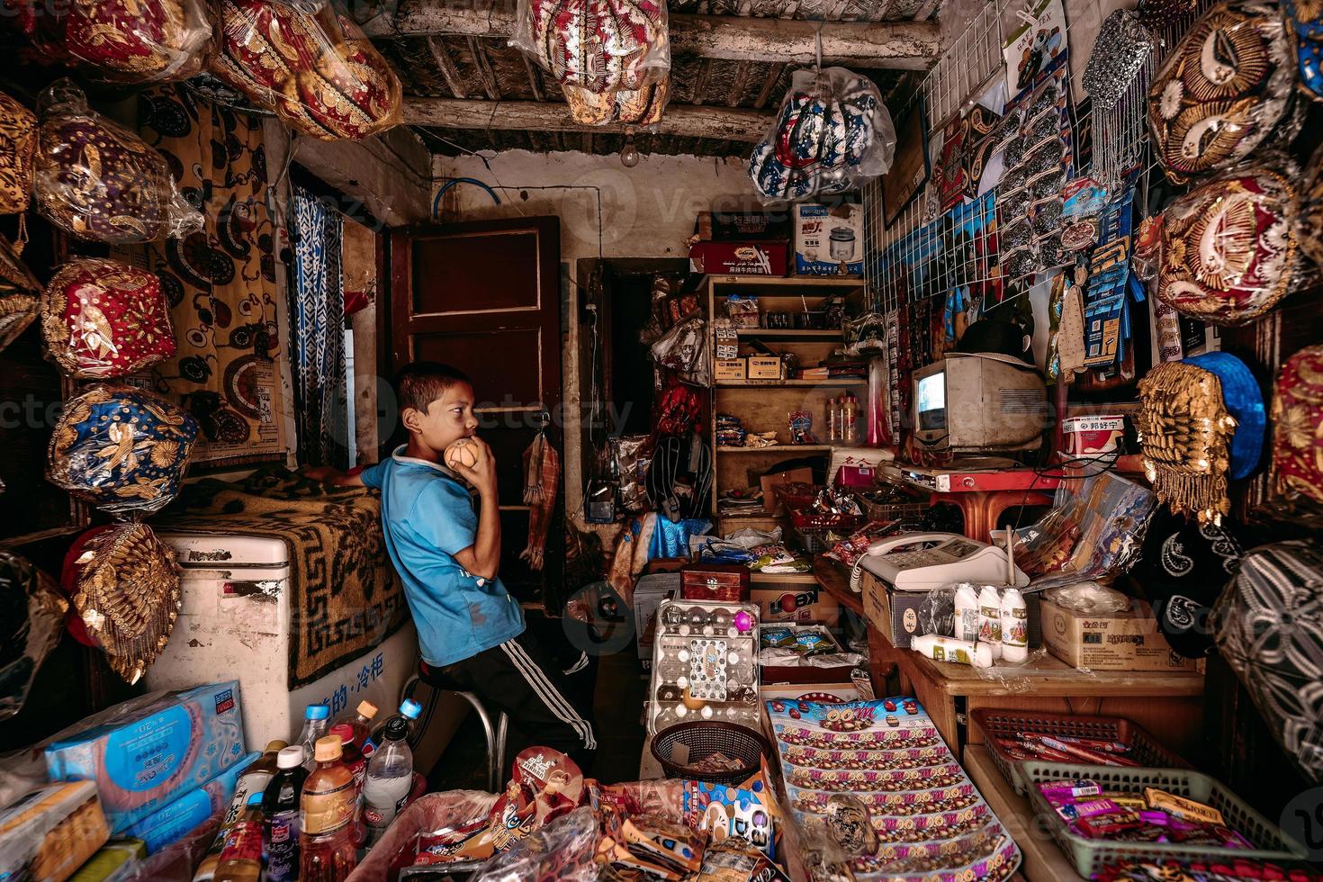 The small grocery store in the traditional adobe house of the Hathpac folk house photo