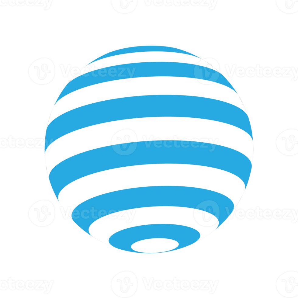 Blue Circle Logo With White Lines