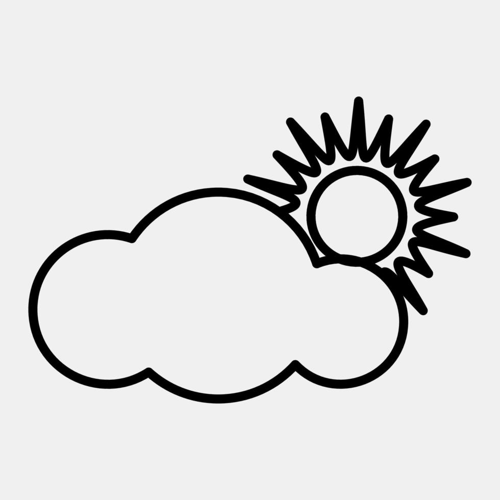 Icon partly cloudy. Weather elements symbol. Icons in line style. Good for prints, web, smartphone app, posters, infographics, logo, sign, etc. vector