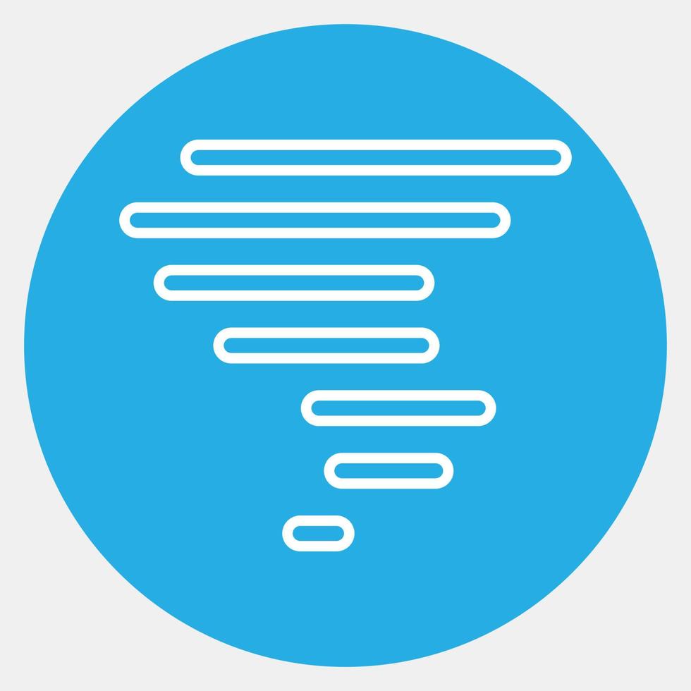 Icon tornado. Weather elements symbol. Icons in blue round style. Good for prints, web, smartphone app, posters, infographics, logo, sign, etc. vector