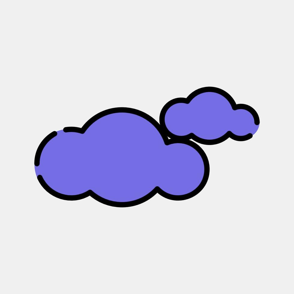 Icon cloudy. Weather elements symbol. Icons in filled line style. Good for prints, web, smartphone app, posters, infographics, logo, sign, etc. vector