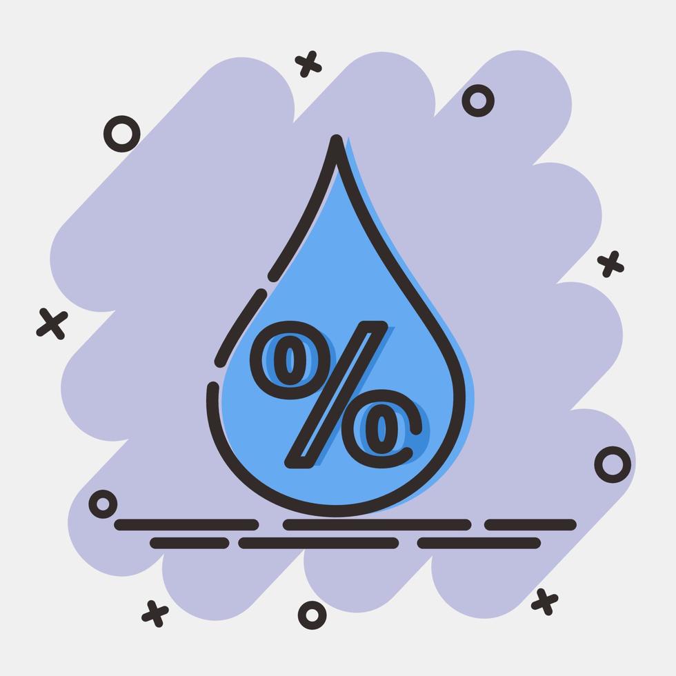 Icon humidity. Weather elements symbol. Icons in comic style. Good for prints, web, smartphone app, posters, infographics, logo, sign, etc. vector