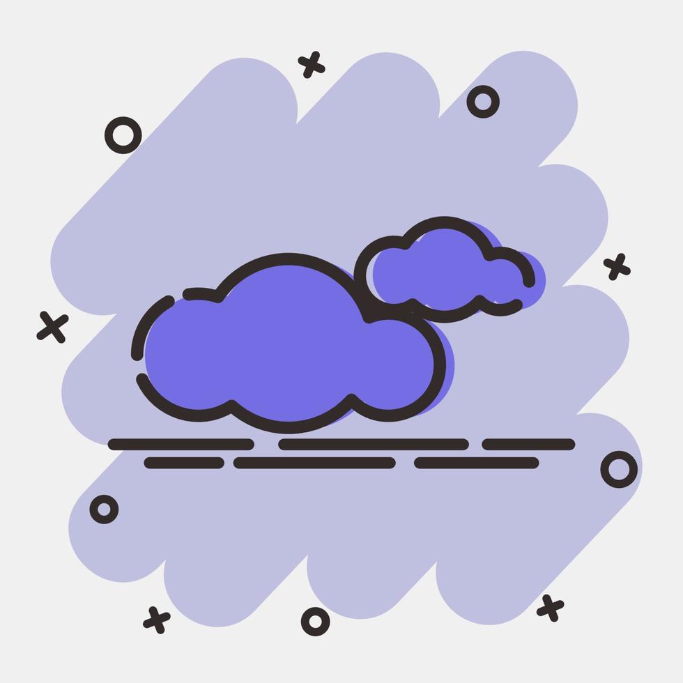 Icon cloudy. Weather elements symbol. Icons in comic style. Good for prints, web, smartphone app, posters, infographics, logo, sign, etc. vector