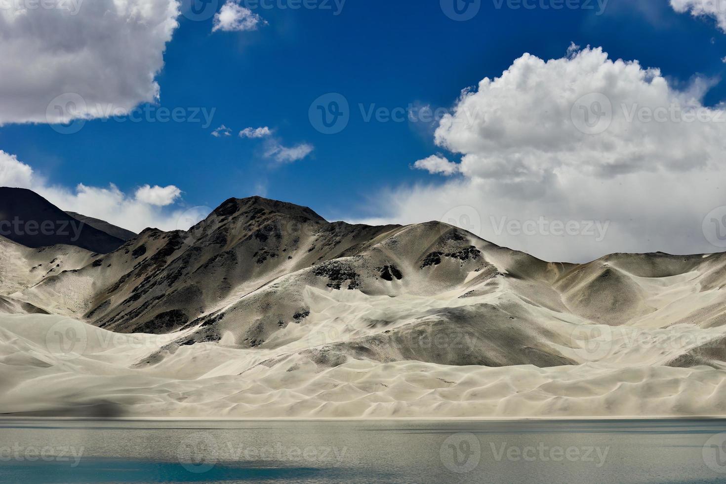 Baisha Lake in Bulunkou Reservoir, Pamir Plateau, Xinjiang photo