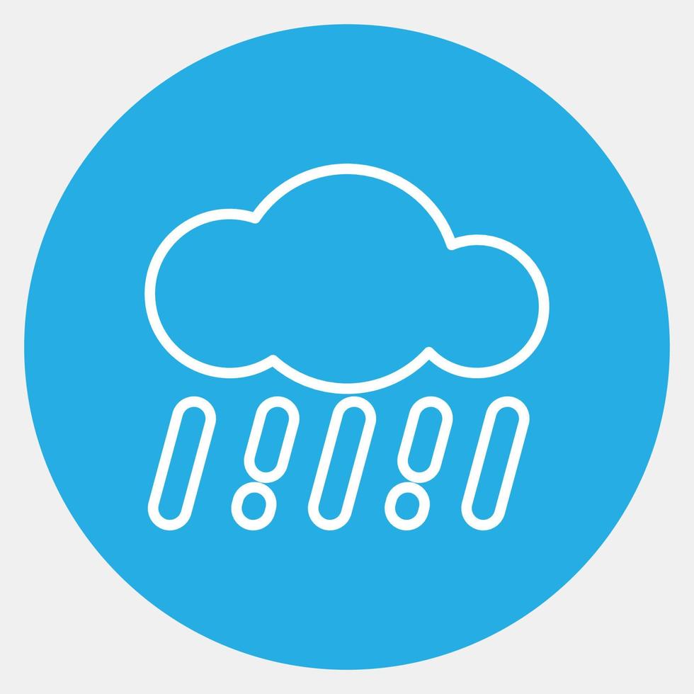 Icon rain. Weather elements symbol. Icons in blue round style. Good for prints, web, smartphone app, posters, infographics, logo, sign, etc. vector