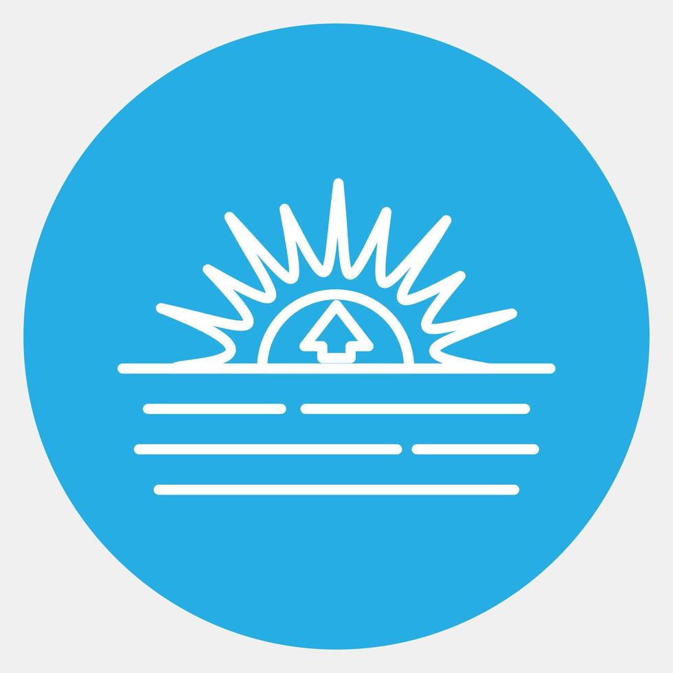 Icon sunrise. Weather elements symbol. Icons in blue round style. Good for prints, web, smartphone app, posters, infographics, logo, sign, etc. vector
