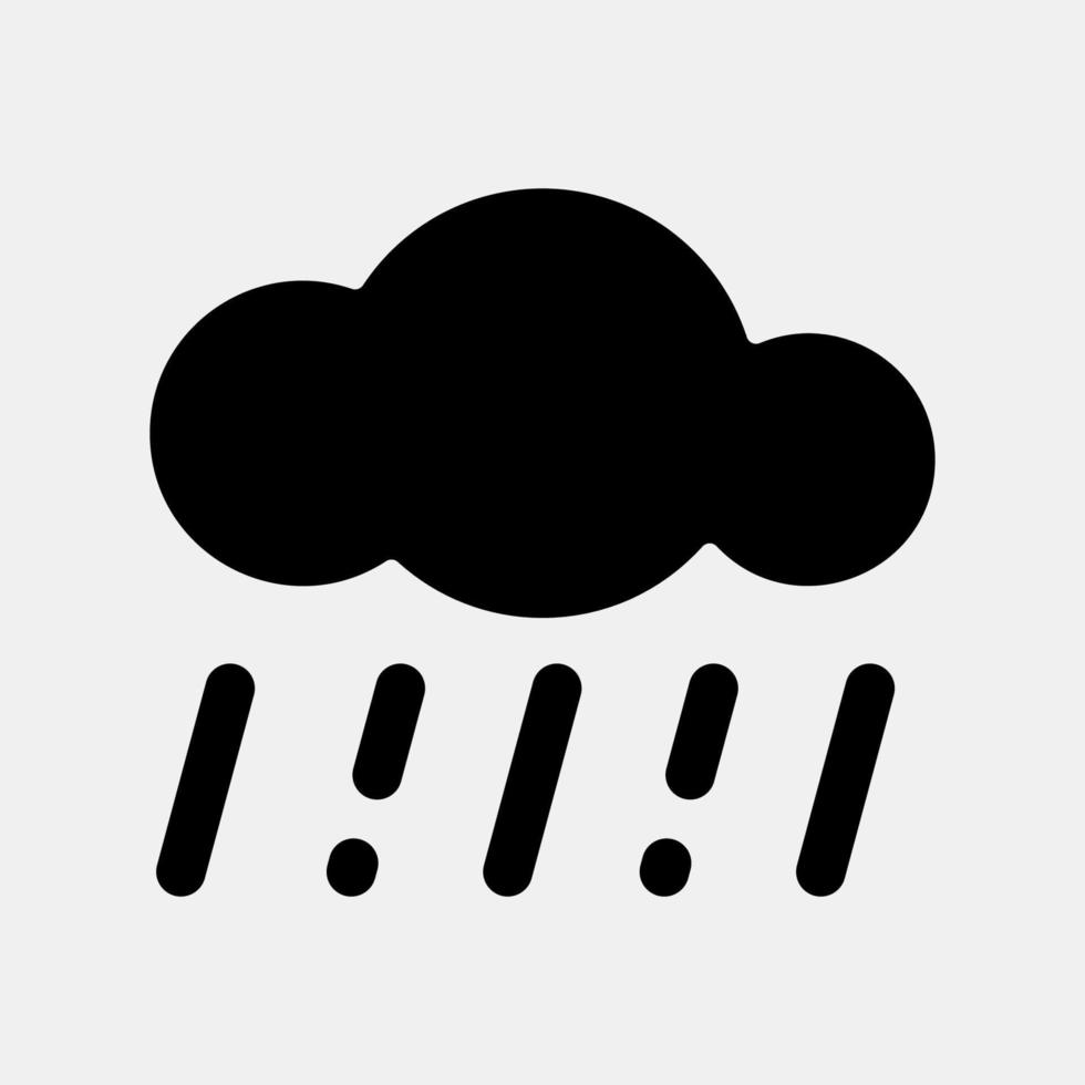 Icon rain. Weather elements symbol. Icons in glyph style. Good for prints, web, smartphone app, posters, infographics, logo, sign, etc. vector