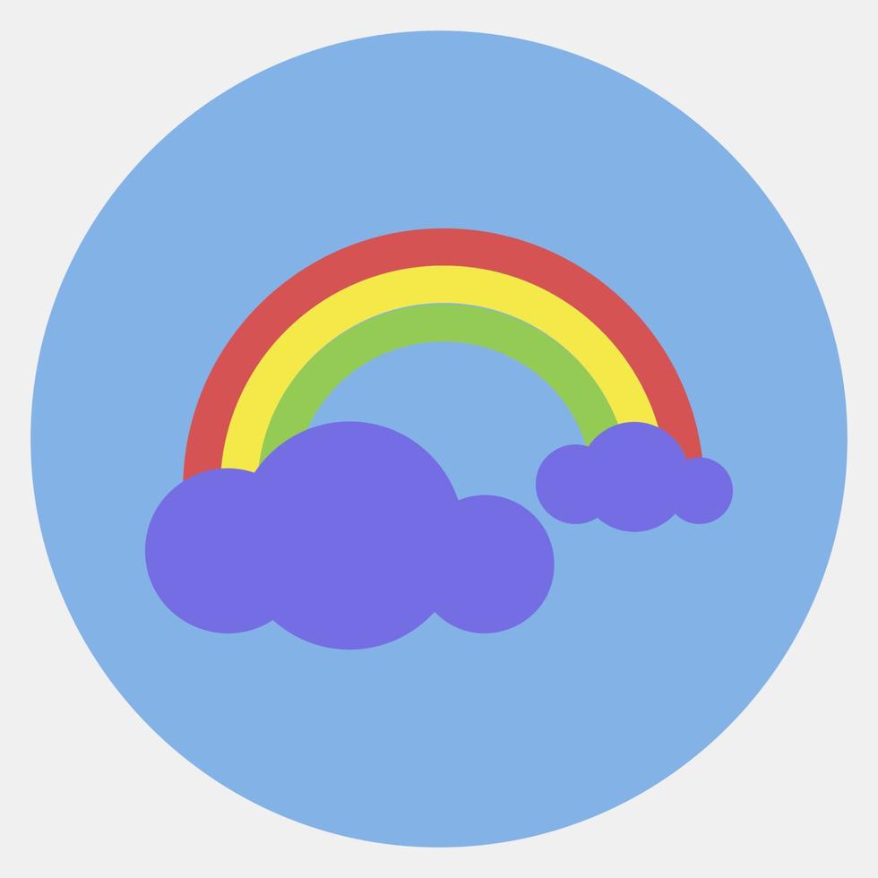 Icon rainbow. Weather elements symbol. Icons in color mate style. Good for prints, web, smartphone app, posters, infographics, logo, sign, etc. vector