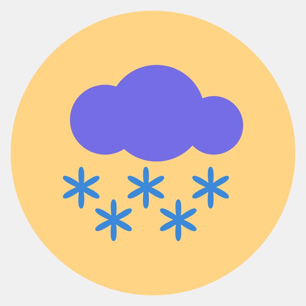 Icon snowing. Weather elements symbol. Icons in color mate style. Good for prints, web, smartphone app, posters, infographics, logo, sign, etc. vector