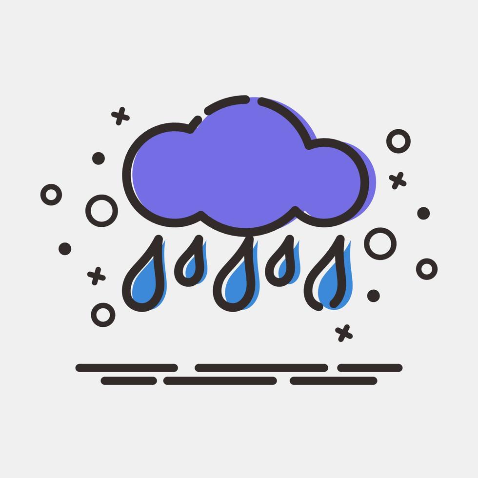 Icon drizzle. Weather elements symbol. Icons in MBE style. Good for prints, web, smartphone app, posters, infographics, logo, sign, etc. vector