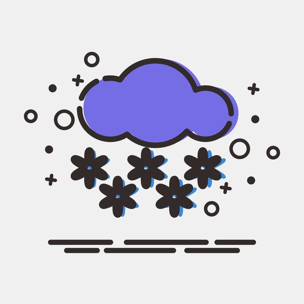 icono nevando clima elementos símbolo. íconos en mbe estilo. bueno para huellas dactilares, web, teléfono inteligente aplicación, carteles, infografía, logo, firmar, etc. vector