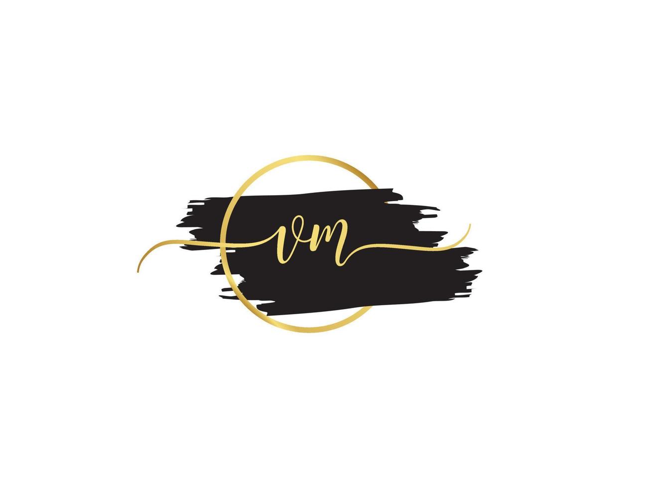 Creative Vm Signature Logo, Unique VM Logo Letter Design For Shop vector