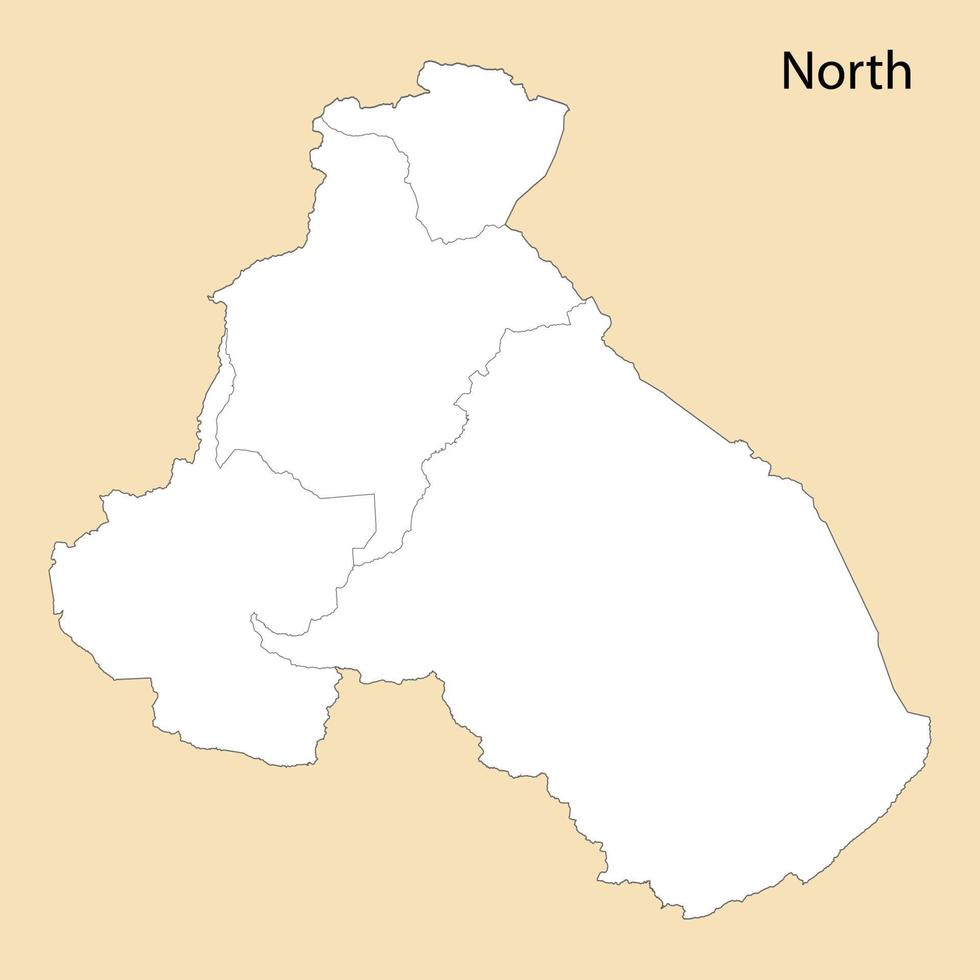 High Quality map of North Region is a province of Cameroon vector