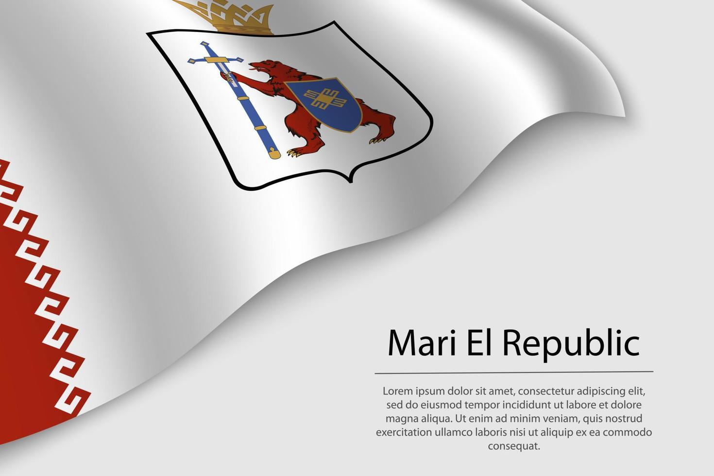 Wave flag of Mari El Republic is a region of Russia vector