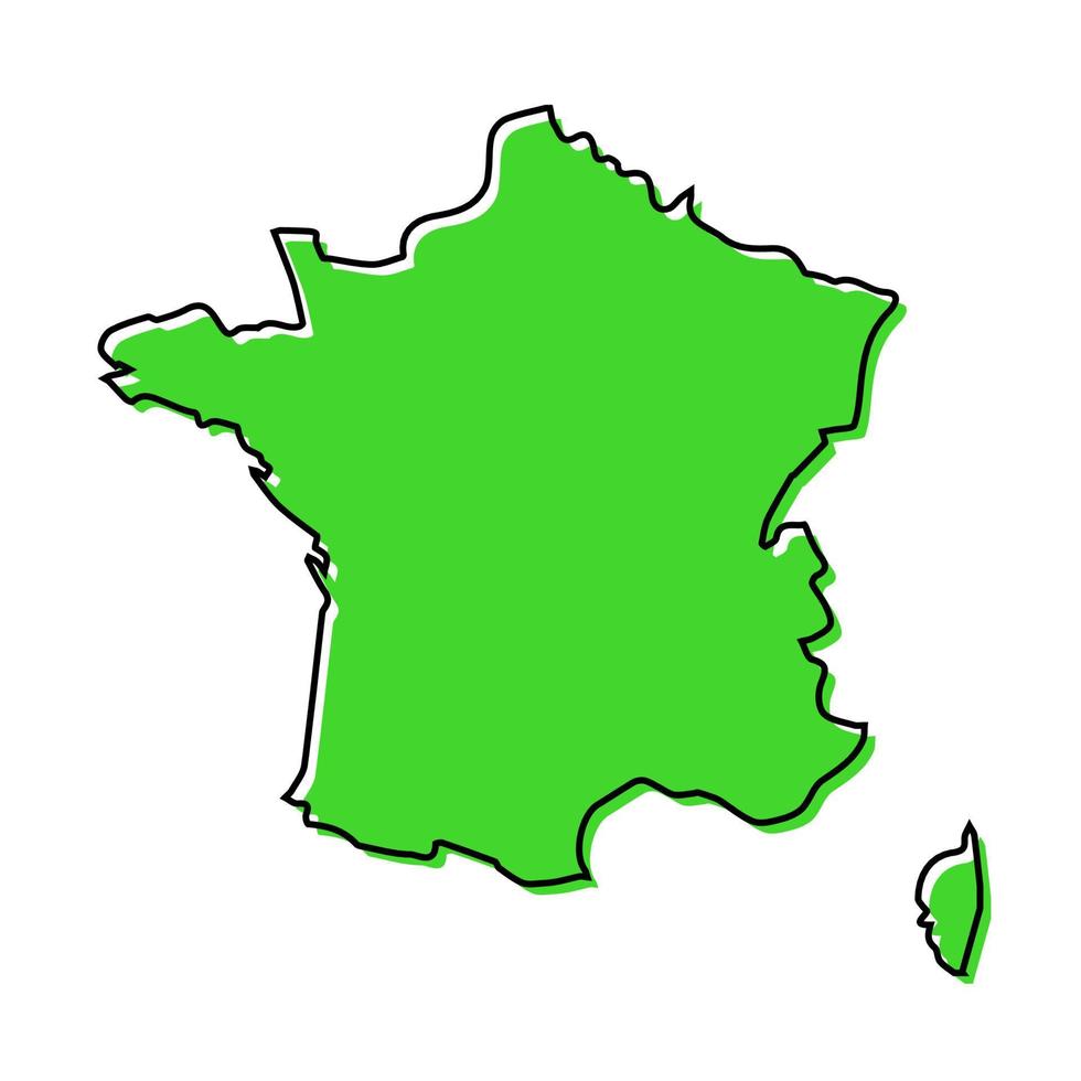 Simple outline map of France. Stylized line design vector